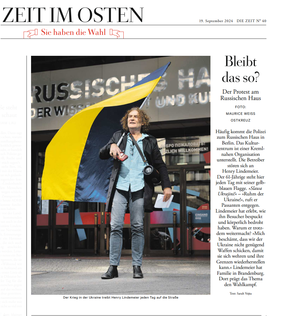 Henry Lindemeier with Ukrainian flag – DIE ZEIT